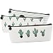 Canvas Cactus Pencil Case, 3 Pieces Pen Holder Stationery Pencil Pouch Cosmetic Bags