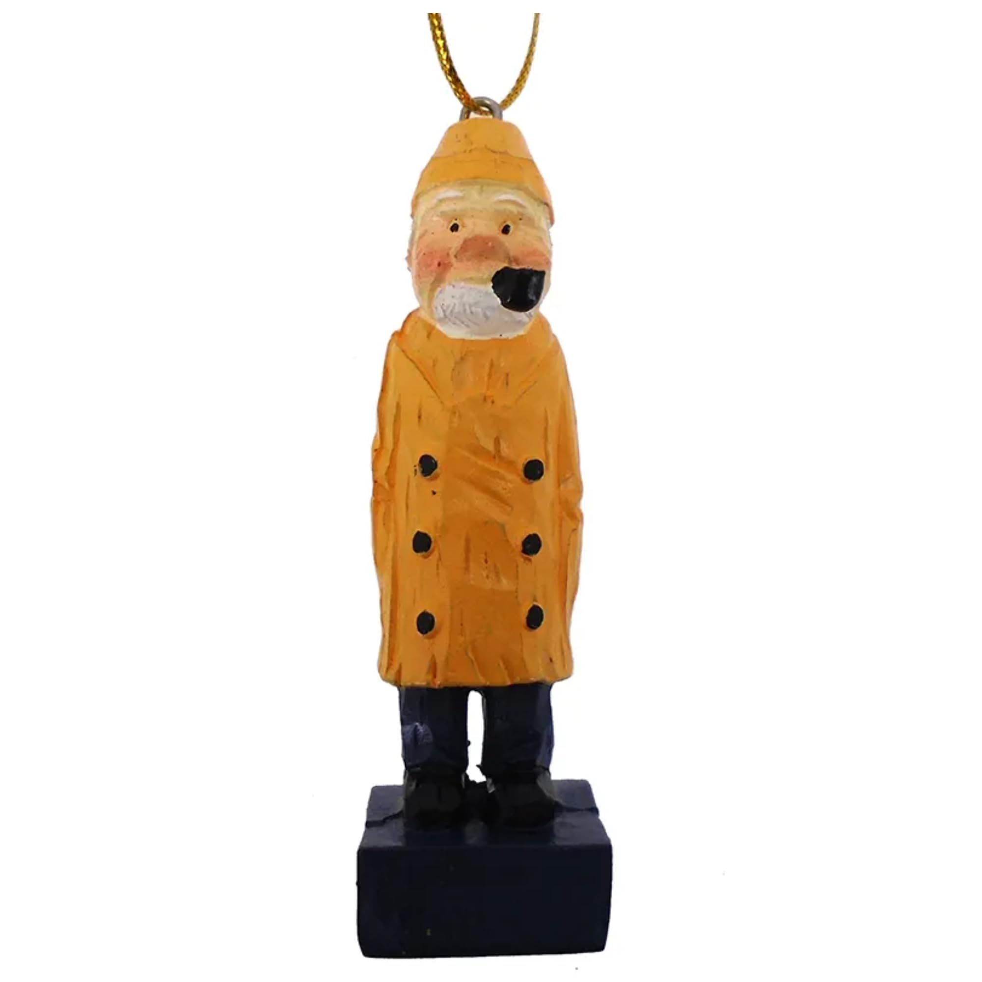 Wowser Multi Color Coastal Fisherman Ornament, Yellow Raincoat Sailor Hanging Nautical Christmas Decor