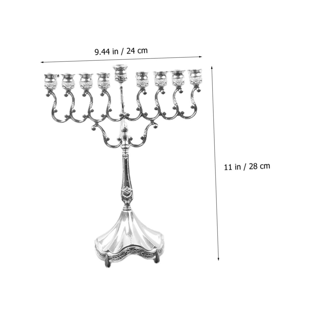Alipis Candelabro de 9 Brazos de Aleación de Zinc, Estilo Europeo Antiguo, Color Plata, Decoración Elegante para Bodas, Fiestas y Navidad