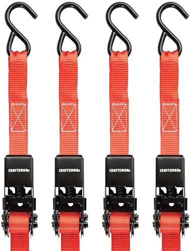 Craftsman 1 x 10' Ratchet Tie Down Straps (4 Pack)