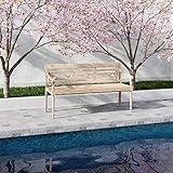 KMH Teak 3-sitzer Gartenbank Harry im Shabby Chic Stil - 6