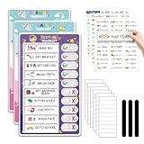 CustomMaster 3 in 1 Bedtime/Morning/Daily Routine Chart for Kids, Magnetic Chore Chart for Kid, Visual Schedule for Kid Toddlers