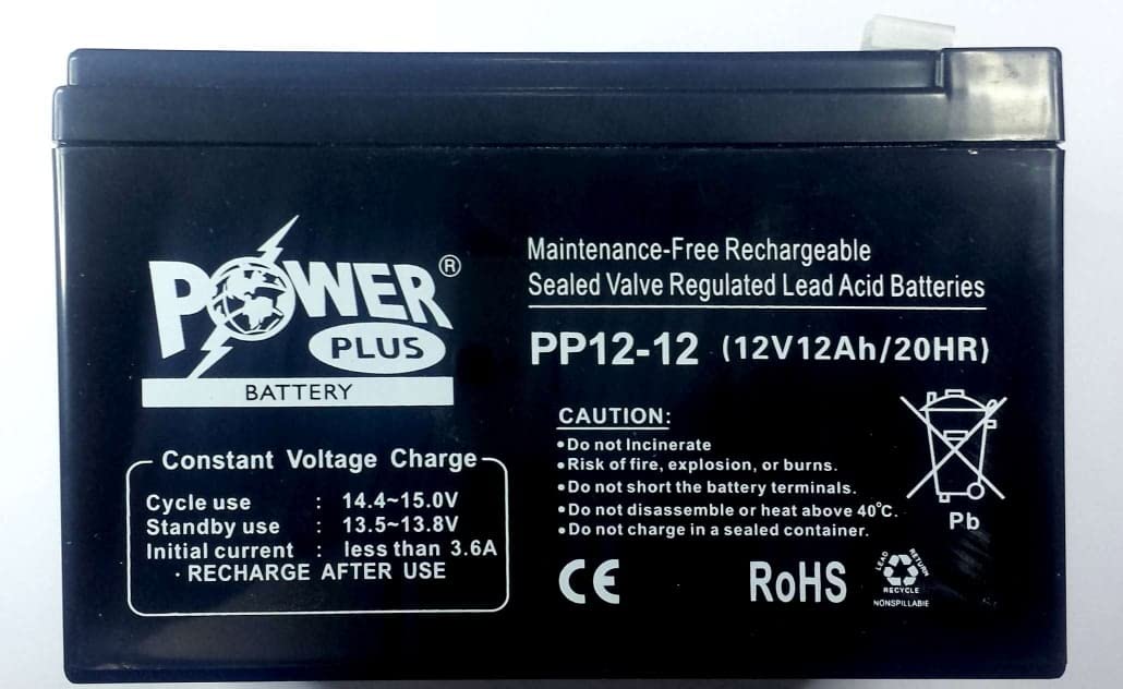Power Plus Sealed Valve Regulated Lead Acid Battery PP12-12 12V 12Ah/20Hr