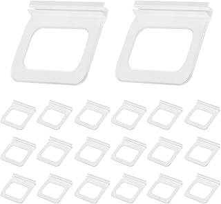Window Screen Pull Tabs 20 Pack Clear Hollow Flat Spline Channel Pull Lift Tabs Replacement Repair Clips Kit, Window Screen Frame Center Brace Privacy Screen Mounting Tabs