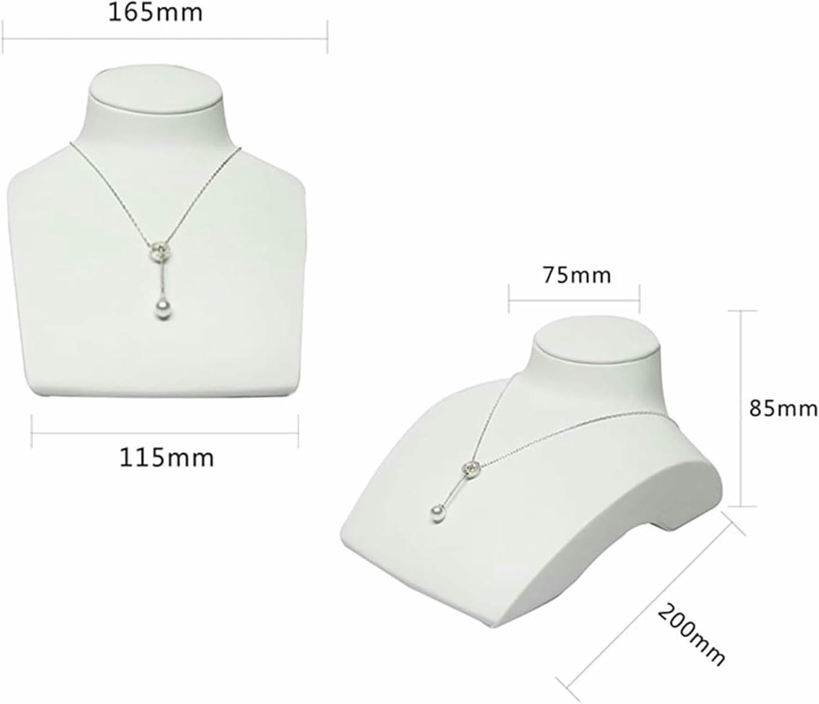Expositor de Busto para Collares, Organizador de Joyas, de Piel sintética, para exhibir Collares y Joyas de Cadena (A)