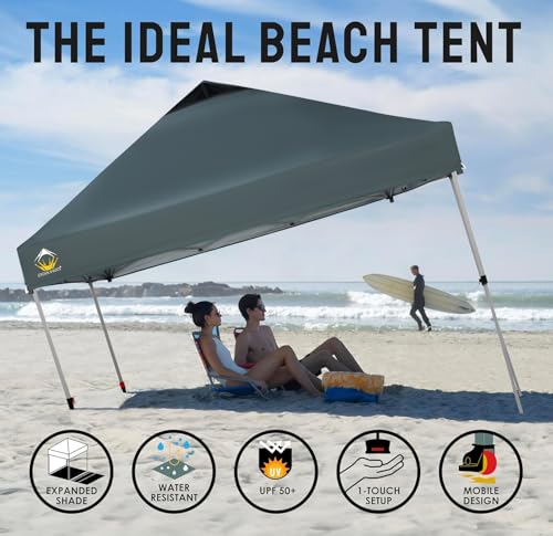 Crown Shades RM100H 10X10 Pop Up Canopy - Beach Tent With One Push Setup - Easy Outdoor Sun Shade For Events, Parties, Camping - Gazebo thumb #3