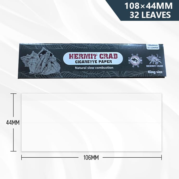 Amazon.com: HERMIT CRAB Large Unbleached Paper, Paper, 108x40mm, 32 Sheets  Booklet (50 Booklets Box) White : Health & Household