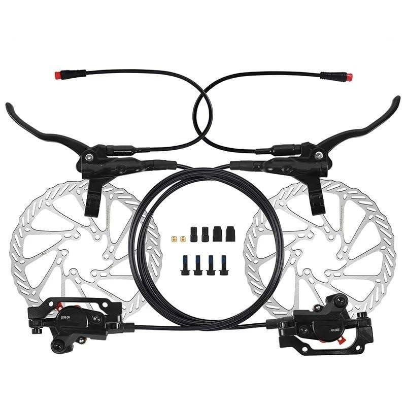 Juego de Frenos de Disco hidráulico para Bicicleta, 2 pistones, presión de Aceite, Freno de Disco MTB de 1100mm y 1800mm para Bicicleta, Scooter, MTB Tambor Trasero para Bicicleta