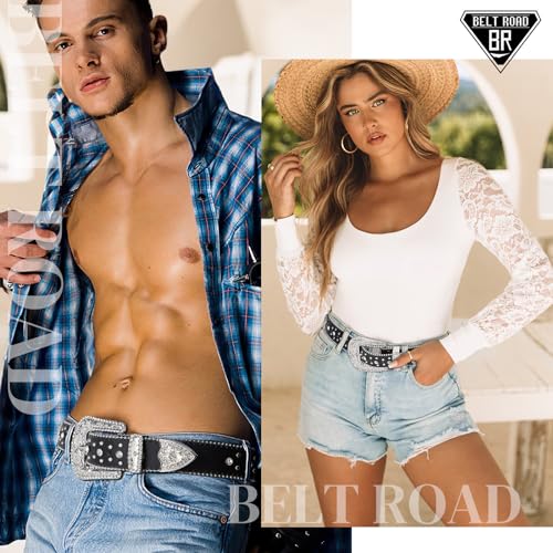 Rhinestone Belt for Men Women, Western Cowboy Cowgirl Belts Bling Leather Belt With Cross and Diamond for Jeans3