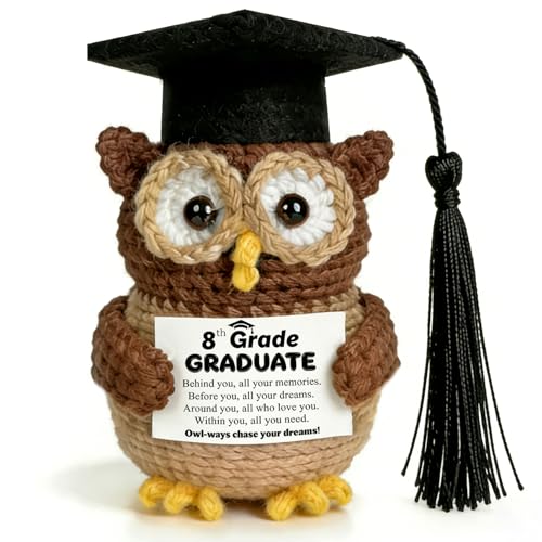 Graduation Gifts for Girl Boy 2026 Graduates Handmade Emotional Positive Crochet Back to School Gifts (8th Grade Graduation)