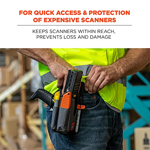 Image of Ergodyne Squids 5541 Barcode Scanner Holster Pouch for Gun Grip Mobile Computers, Holder for Handheld Bar Code Scanners, Belt Clip Attachment Small