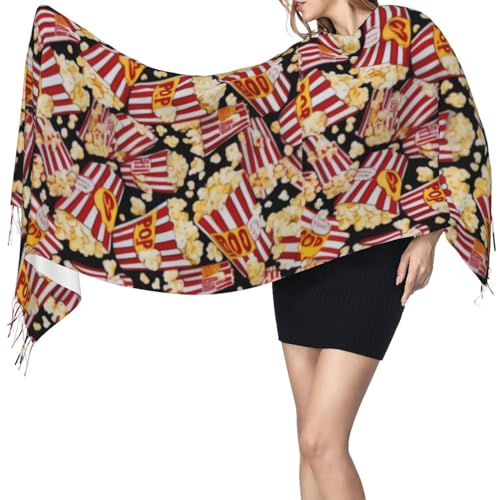 Popcorn Print Soft Ladies' Scarves In Winter,Fashionable Long Shawl Scarves.3