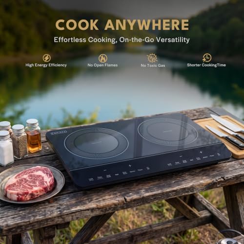 Image of Empava Portable Double Induction Cooktop 2 Burner, Countertop, Plug in