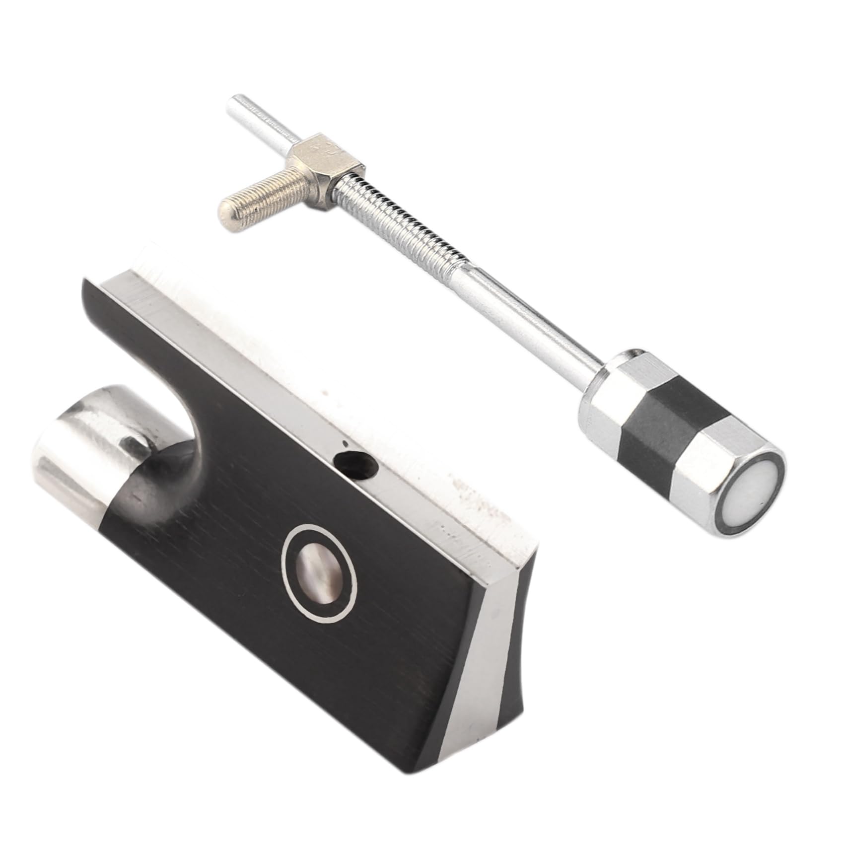 Geigenbogenfrosch 4/4 Violine Teile Metall Schwarz Silber | Hochwertiger Geigenbogenfrosch aus Metall, passend für 4/4 Violinen, perfekter Ersatz bei Beschädigung, einfache Montage.