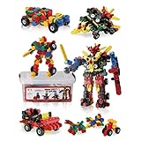 iRiNGO(アイリンゴ)390ピース 知育玩具 ロボット のりもの 3歳から 音が出るブロック 立体パズル