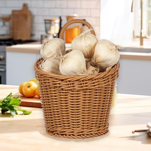 Cesta de almacenamiento tejida organizador multifuncional para cocina de pared 4