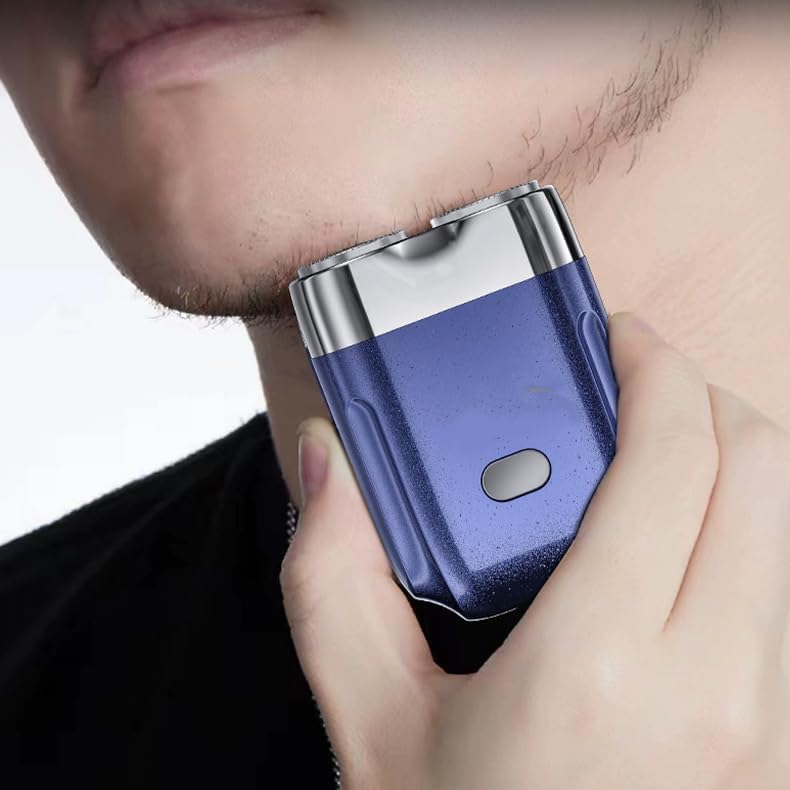 FAFOUR New Model Mini Dual-Head Electric Shaver, Unisex Modern Pocket Size Washable Electric Razor, Intelligent Floating Twin Head Razor (Black)