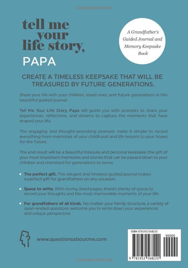 Tell Me Your Life Story, Papa: A Grandfather's Guided Journal and Memory Keepsake Book (Tell Me Your Life Story(r) Series Books) - Image 2