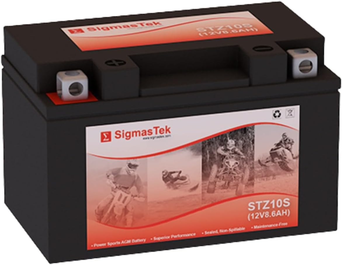 YTZ10S Compatible SLA Motorcycle Battery by SigmasTek, STZ10S 190CCA