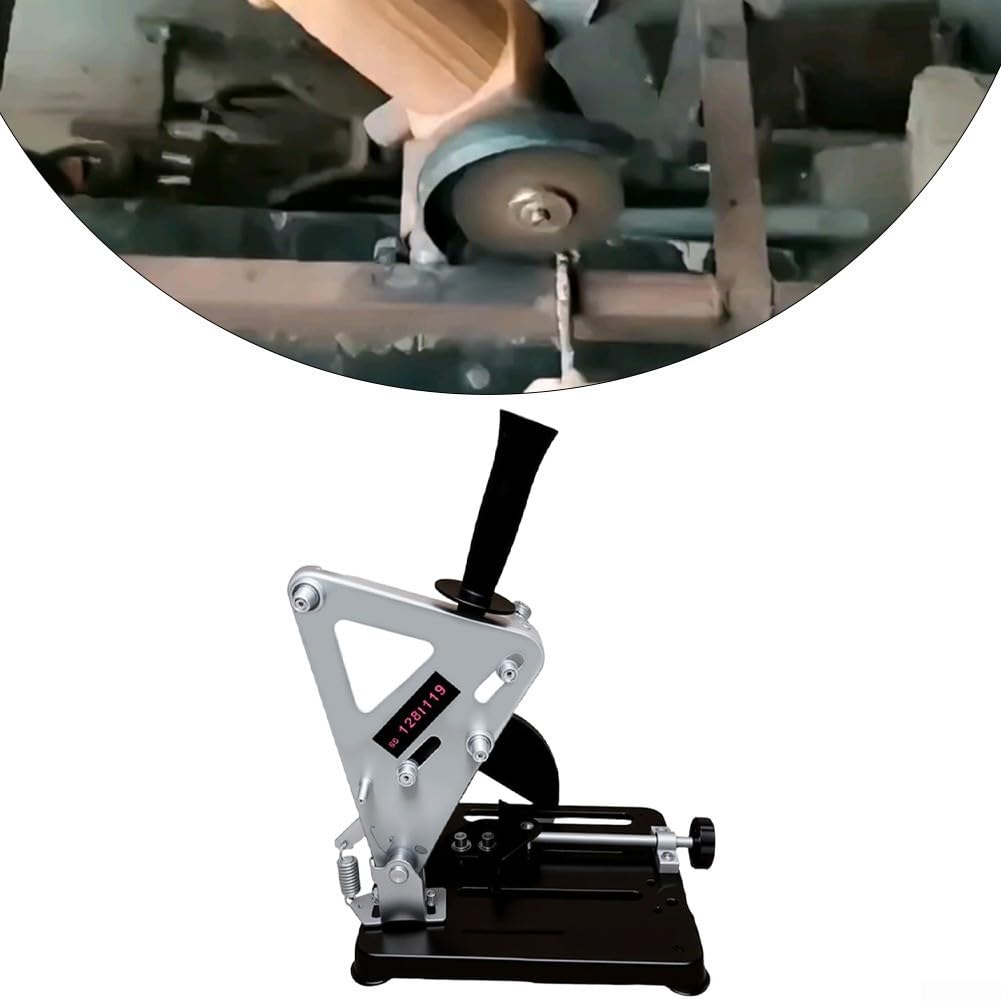 Soporte para amoladora angular con tensor ajustable para amoladoras de 100/125/150 mm, soporte estable de pieza de trabajo y rendimiento de corte seguro