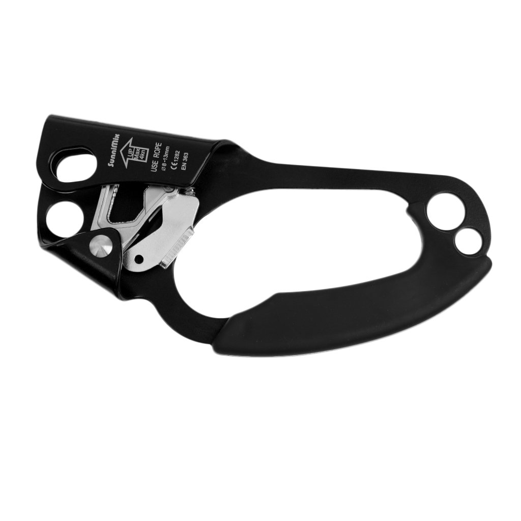 20x9cm 4KN Rescue Outdoor Climbing Right/Left Hand Ascender for 8-13mm Rope - Black, Left Hand