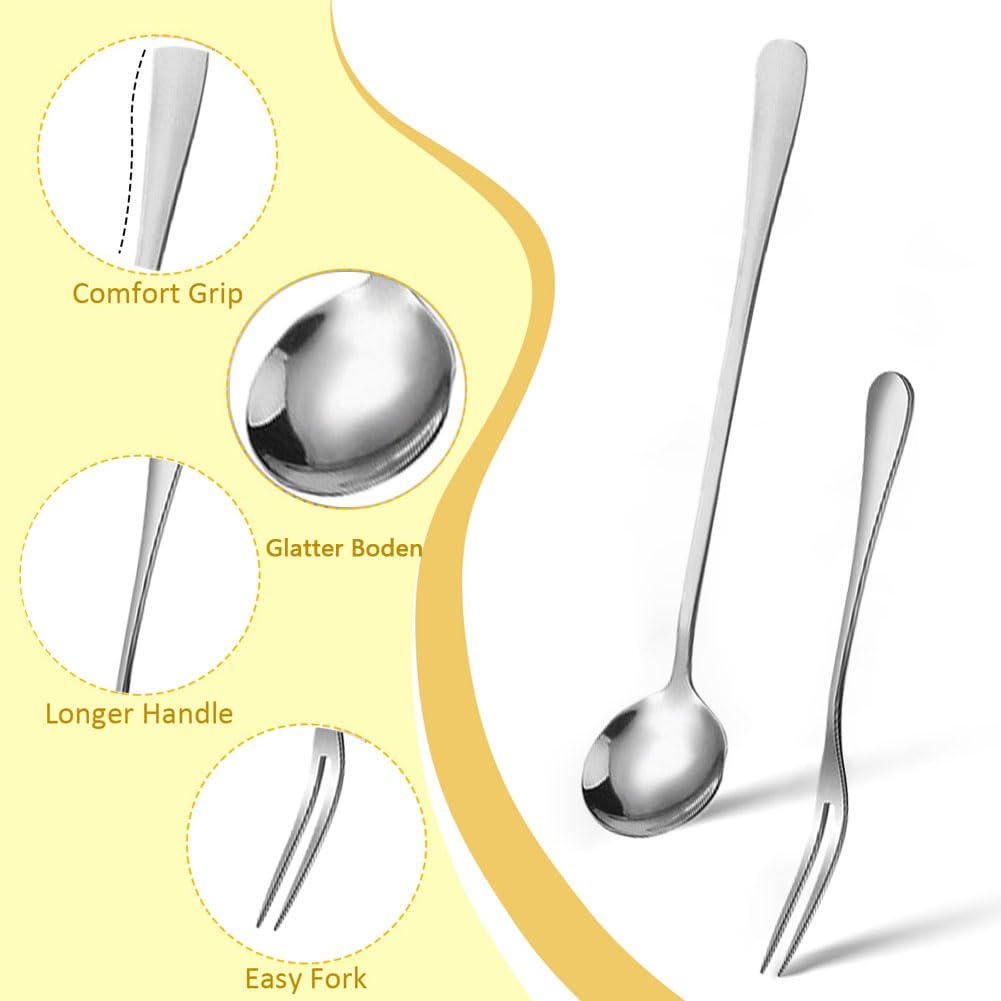 2 Stück Edelstahl-Olivenlöffel, Olivenlöffel Und Gurkengabel, Edelstahl Langer Griff Pick Jar Servierlöffel, Löffel Kochlöffe, Für Die Heimische Küche Restaurant Buffet olive Spoon