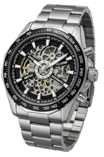 Image of Watches for Men Automatic Watch Mechanical Wrist Watches Skeleton Analog Stainless Steel Business 30 Meter Waterproof Luminous Men Watch 2026