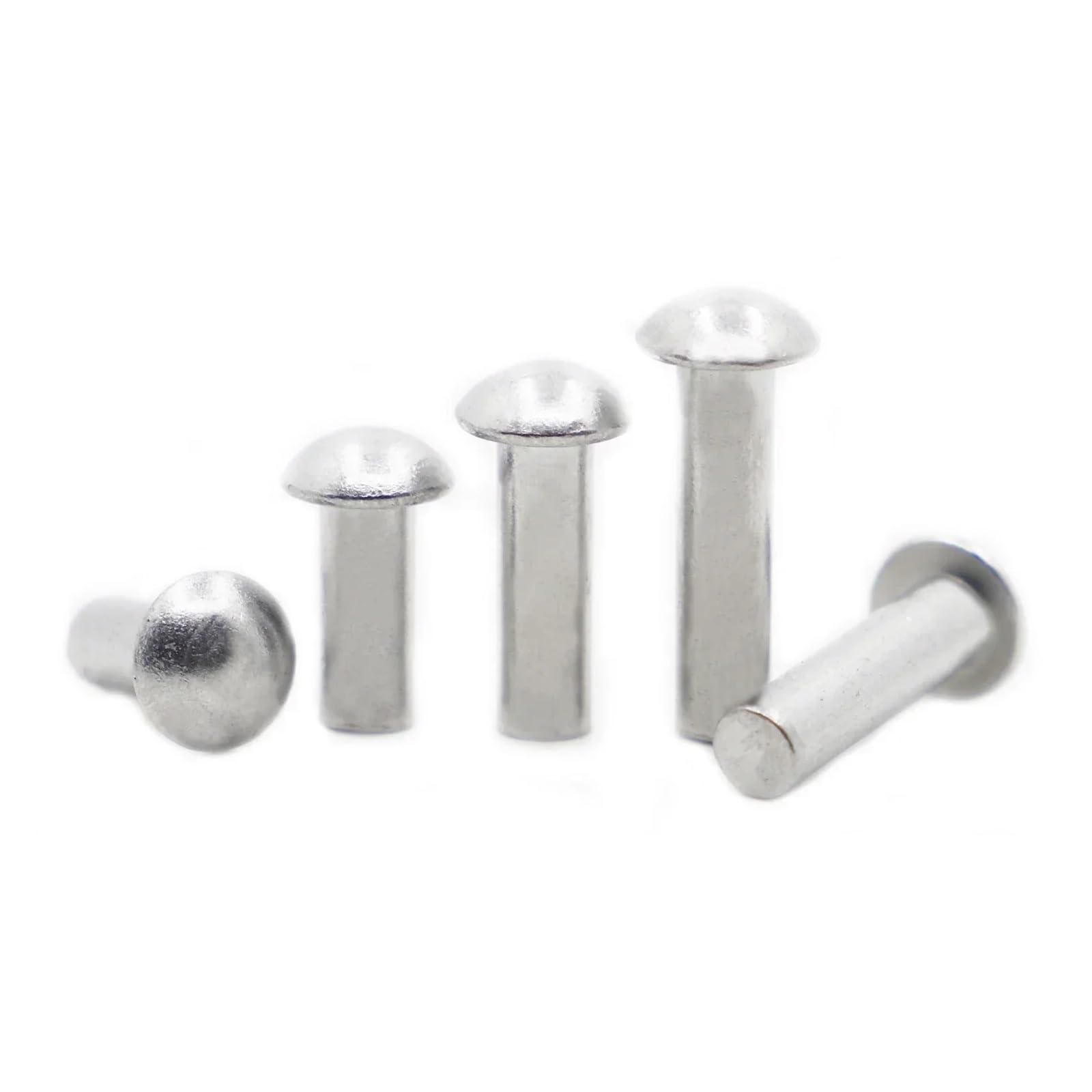Round Head Solid Rivets, Aluminum Alloy M2-M8 Self-plugging Hand Knock Solid Round Head Rivet GB867 Pack of 205(30mm,M8 5pcs)