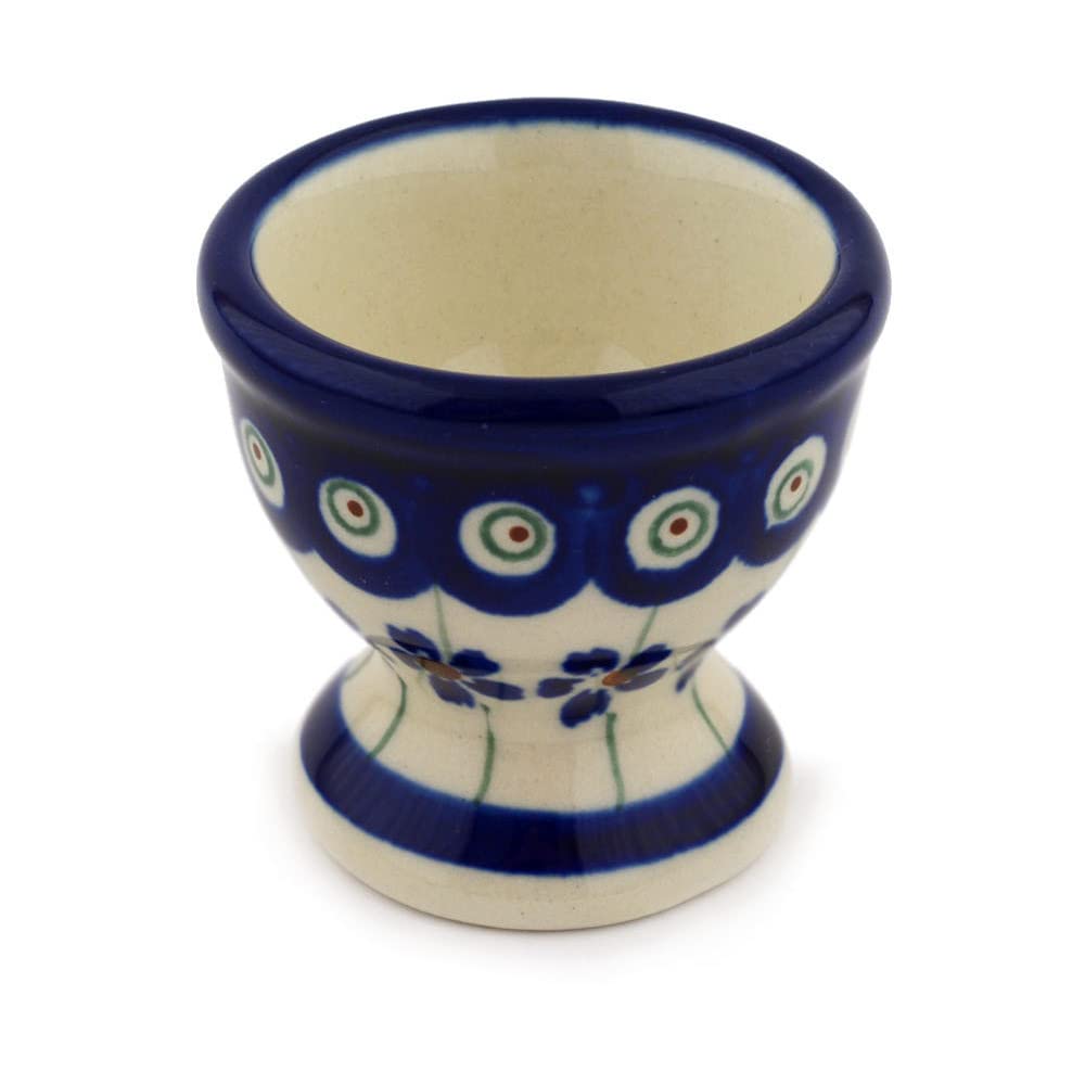 Boleslawiec Pottery Egg cup, Original Bunzlauer Keramik, Decor 166a