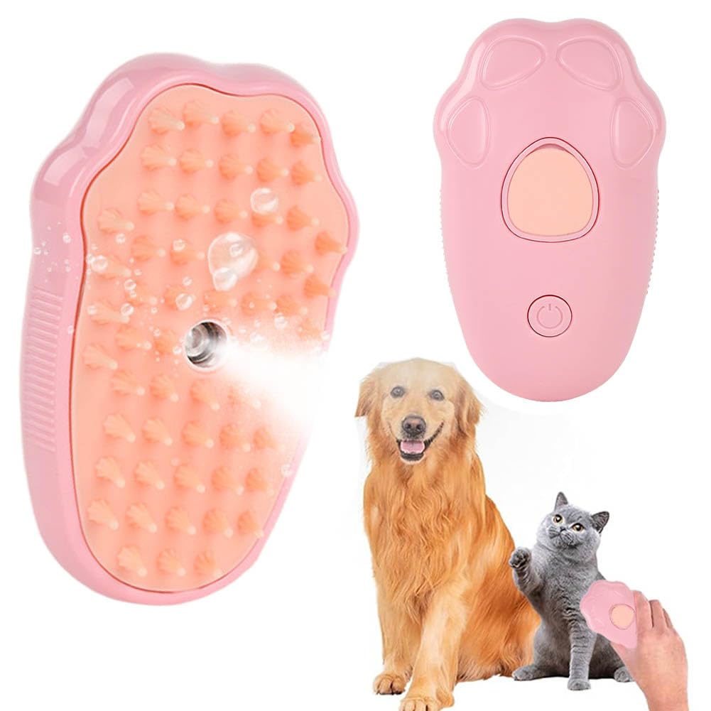 Cepillo de Vapor para Gatos Miotlsy cepillo de vapor para gatos 3 en 1, autolimpiable Cepillo de Vapor, Para Gatos Perros Masaje Cepillos Autolimpiantes cepillo para gatos para mudar de pelo