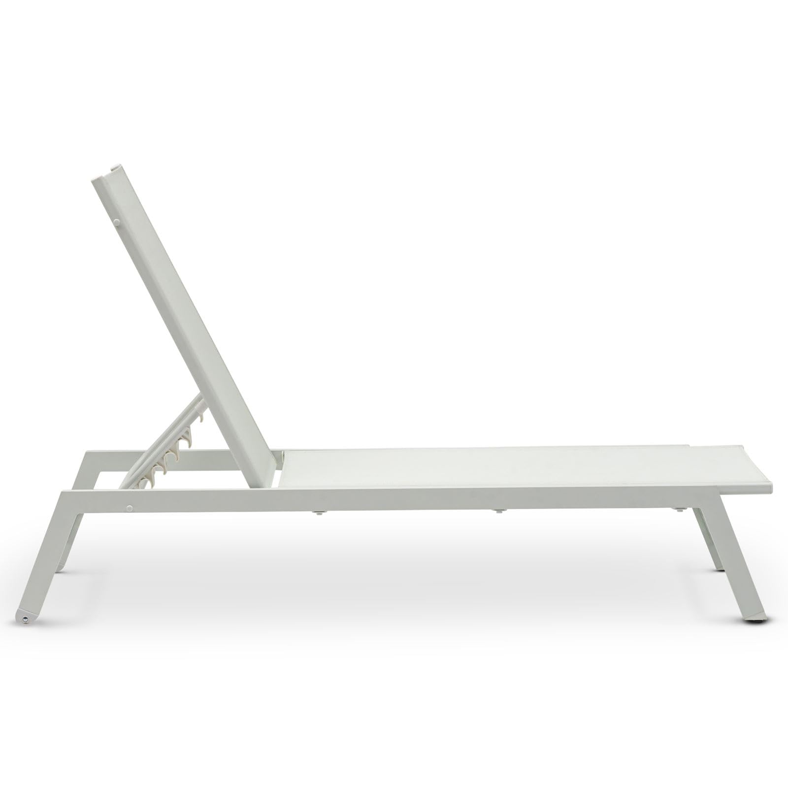 IDIMEX Gartenliege ESPIRITU höhenverstellbar, cremeweiß– Sonnenliege mit verstellbarem Kopfteil aus Aluminium und UV-beständigem Textilene, für Terrasse Balkon Garten Outdoor Relaxliege