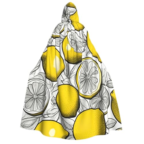 MIEKGPS Disfraz de túnica larga con estampado de frutas de limón para Halloween, para adultos, mujeres y hombres