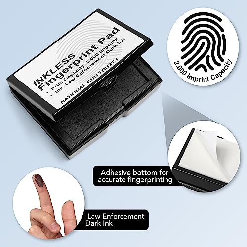 Image of National Gun Trusts - Made in USA - Fingerprint Ink Pad - Law Enforcement Dark Inkless Fingerprint Ink Pad (Pack of 3)