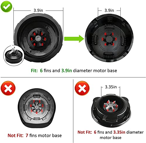 For Blender Blade Replacement 6 Fins Pro Extractor Blade For Nutri Ninja Auto Iq Bl480W-70 Bl480D-30Dob Bl450-70 Bl451-70 Bl454-70 Bl455-70 Bl481-70 Bl482-70 Only Fit For 18 24 32 Oz, No 16Oz #TOP4