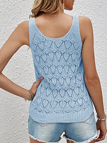 Image of Womens Sleeveless Tank Tops Summer Knit Sweater Vest Casual Cami Shirts Tops
