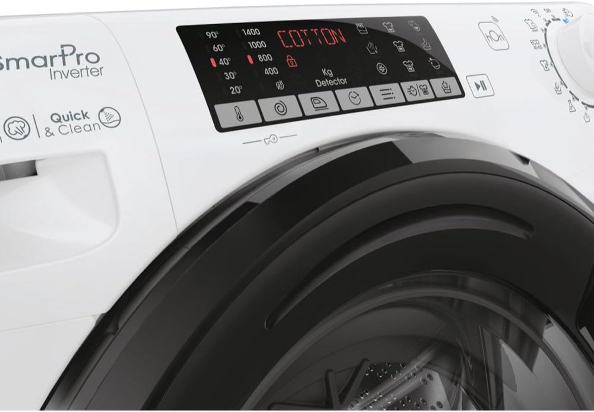 Close-up of the Candy washing machine control panel