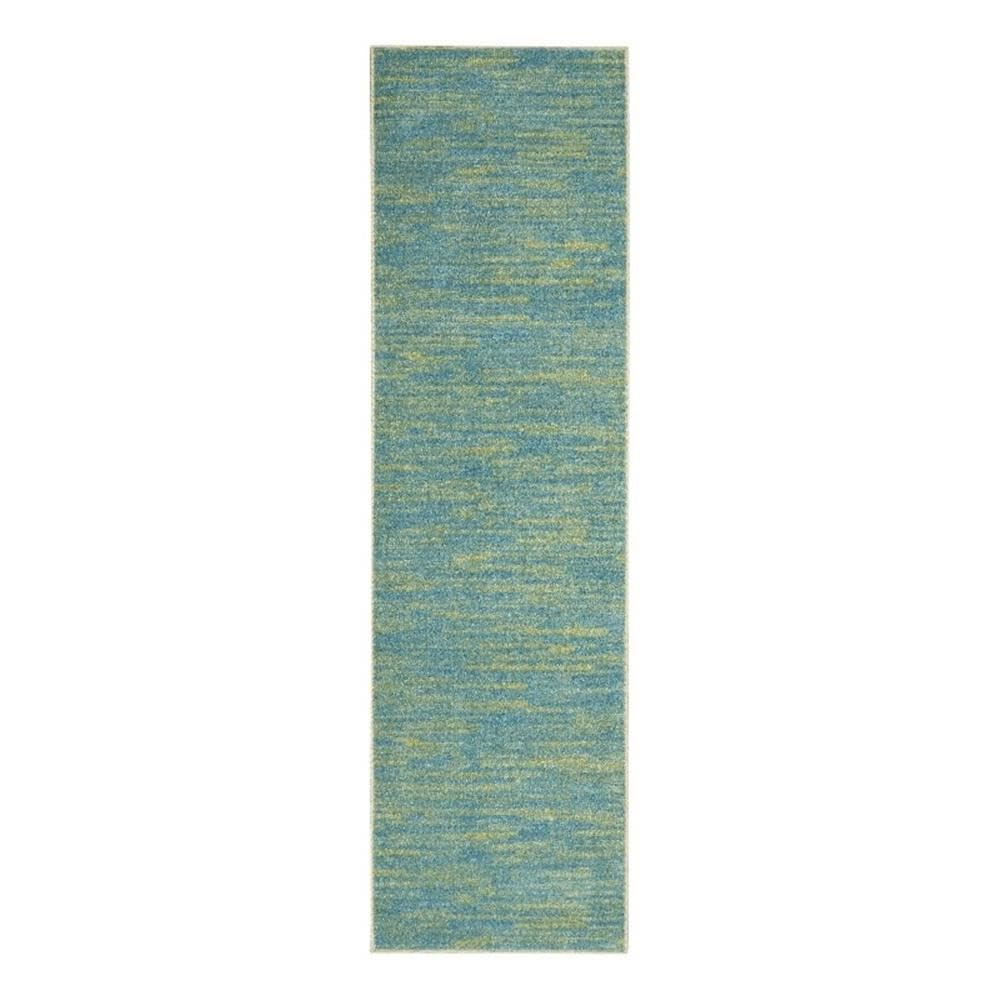 Nourison Home Essentials Blue Green 2'2" x 16' Area Rug Easy Clean, Non Shedding, Bed Room, Living Room, Dining Room, Kitchen (16' Runner)