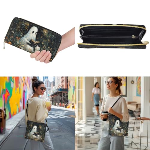 Image of HUGS IDEA Leather Purses and Handbag for Women Bucket Bag with Wrist Wallet 2 Packs