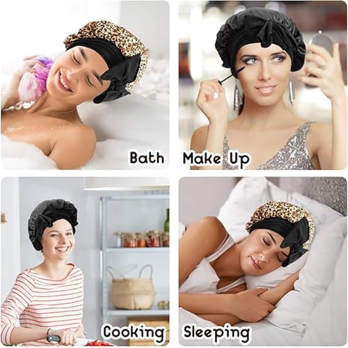 Bonnet de nuit en soie grand modèle avec lien pour protéger les boucles
