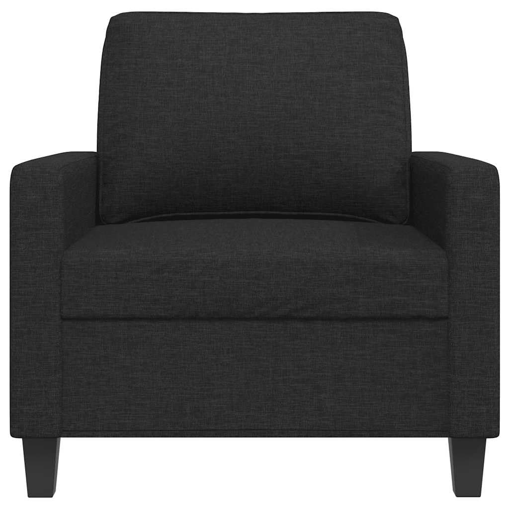 vidaXL Sillón, Silla con Reposabrazos Respaldo, Sofá Sillón de Descanso Relax, Asiento Tapizado de Televisión para Salón, Tela Negro
