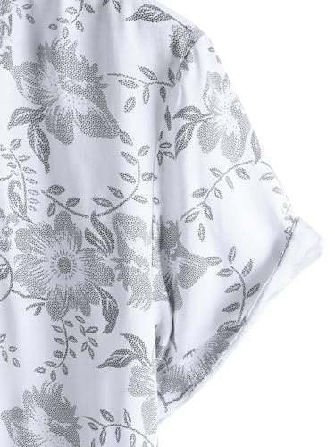 Image of JOTOOK Mens Hawaiian Shirt Short Sleeve Button Down Tropical Shirts Casual Floral Summer Beach Shirt
