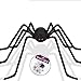 Produktbild 125cm Halloween Große Spinne mit Roten Augen, 200 sqft Spinnennetz, Realistische große 3D Unheimlich Schwarz Plüsch Spinne Prop Dekoration für Friedhof, Outdoor, Yard, Garten