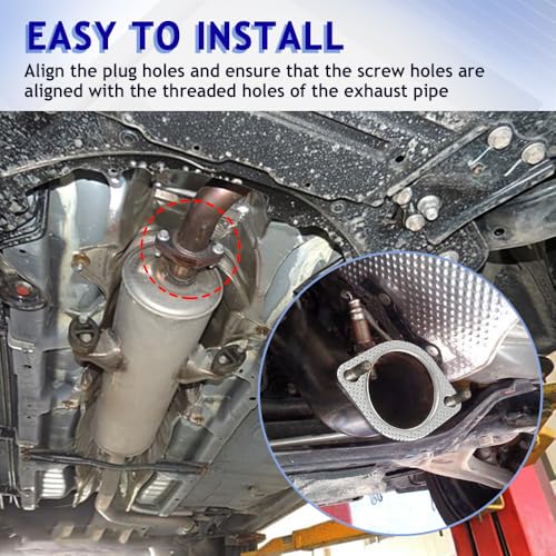 Image of 2PCS Car Exhaust Gasket, Engine Exhaust Gasket, Standard Exhaust Manifold Gaskets, Reinforced High Temperature Flange Gaskets Car Accessories Universal Fit Most Vehicles