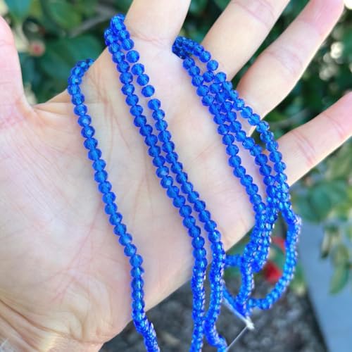 Image of 500pcs Czech Faceted Rondelle Crystal Glass Beads 4mm Small Tiny Bulk Sapphire Blue