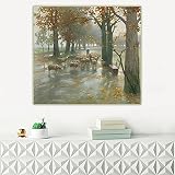 Peinture Bricolage Par Numéros Adolf Kaufmann (Troupeau De Moutons Avec Bergère Un Jour De Pluie) Pour Enfants Adultes Débutants Dessin Avec Pinceaux Décorations De Noël Décorations Cadeaux