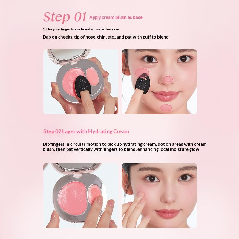 Foreverkey Dual-Color Cream Blush Highlighter Palette