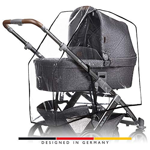 ABC Design Universal Regenschutz – für Kinderwagen mit Babywanne & Sportsitz – Schadstofffrei – Farbe: transparent