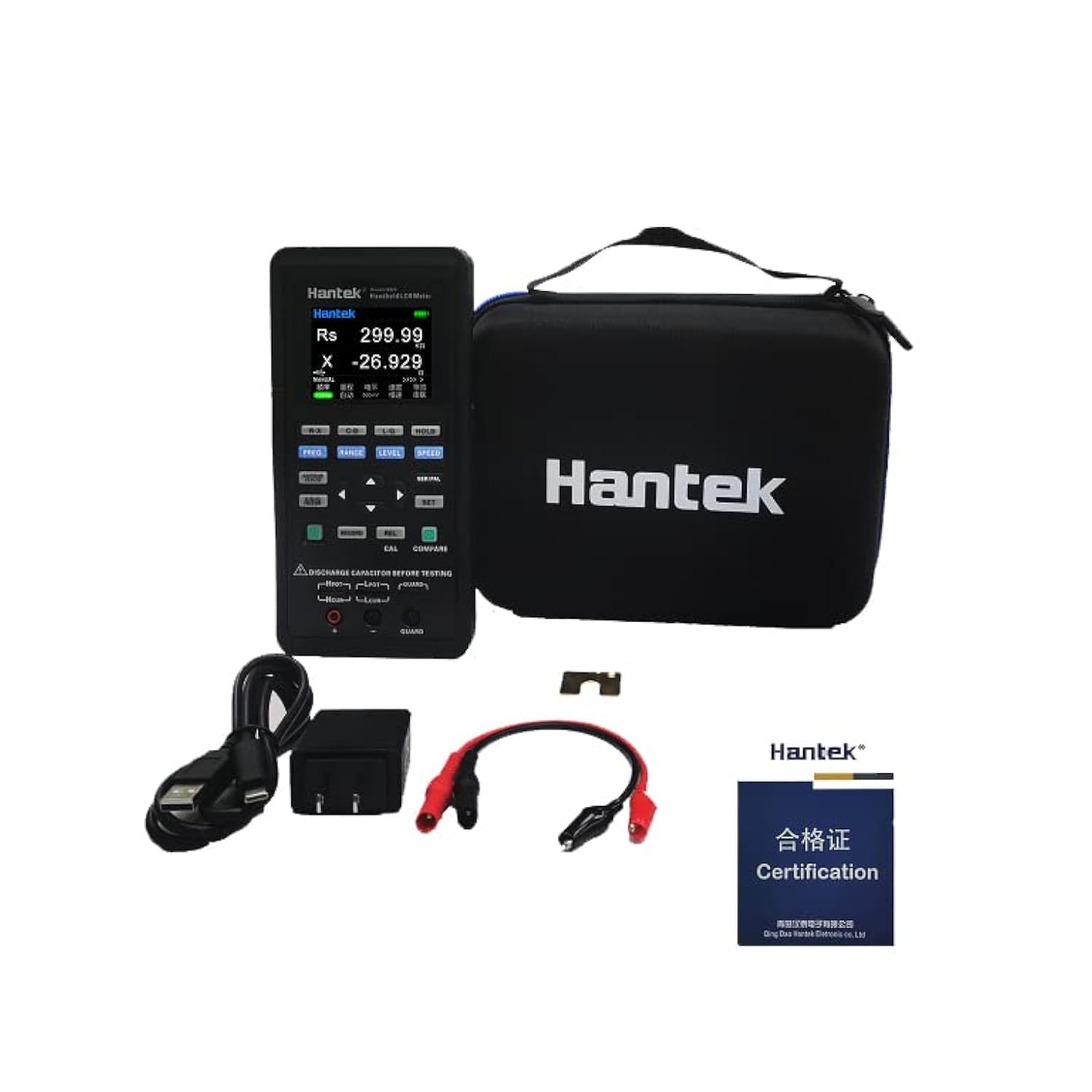 Hantek LCR Meter Hantek1832C Digital LCR Meter Handheld Portable Inductance Capacitance and Resistance Measuring Tester Tools (Hantek1832C)