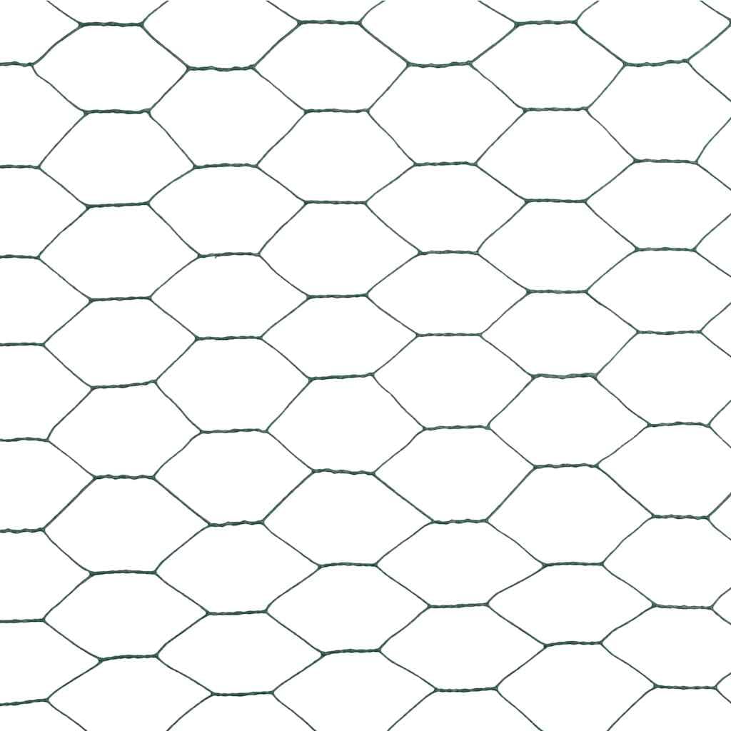 Valla de alambre verde, 25 x 1,2 m, acero con revestimiento de PVC, valla de malla de alambre para jardín, aves, conejos y plantas, resistente a la intemperie