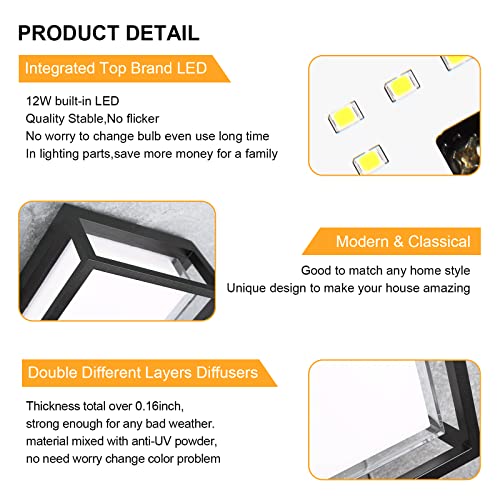 WAYEE Lampada Esterno Parete,Luci Parete Aperto